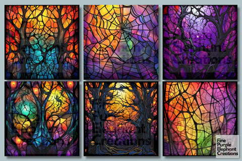 Halloween Colors Sublimation Digital Pattern Fine Purple Elephant Creations 