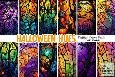 Halloween Colors Sublimation Digital Pattern Fine Purple Elephant Creations 