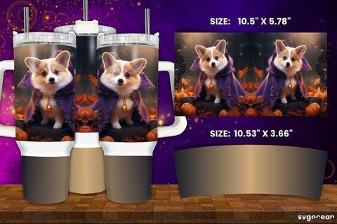 Halloween Corgi Wrap Bundle | Tumbler | Mug | Pen Sublimation SvgOcean 