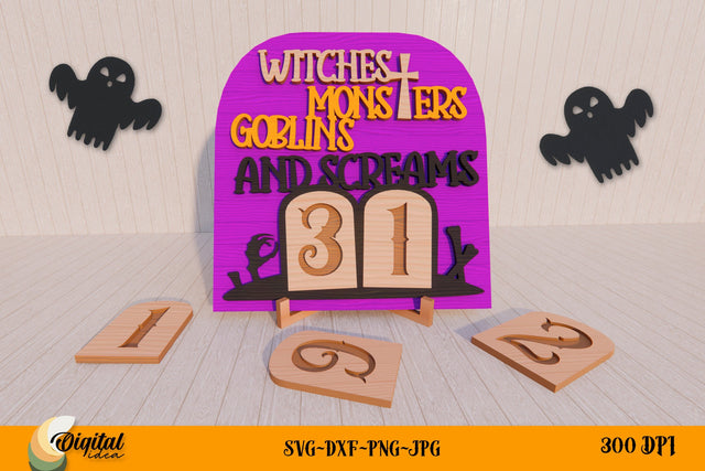 Halloween Countdown Laser Cut . Funny HomeDecor SVG. SVG Evgenyia Guschina 