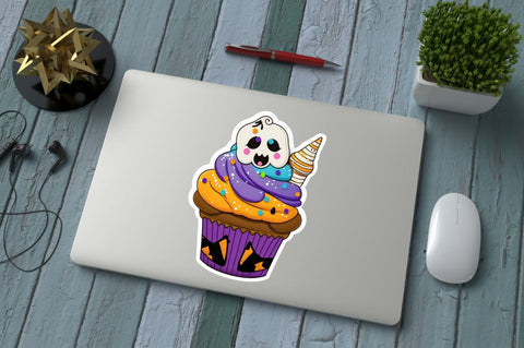 Halloween Cupcake Printable Sticker Bundle Sublimation Regulrcrative 