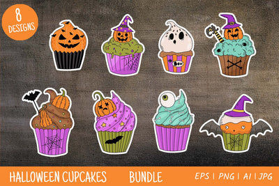 Halloween Cupcake Sticker Bundle | Halloween Stickers Sublimation Irina Ostapenko 