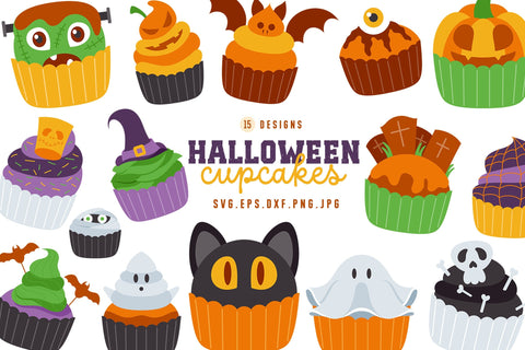 Halloween Cupcakes Bundle SVG dapiyupi store 