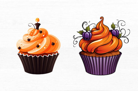 Halloween Cupcakes Clipart Sublimation Regulrcrative 