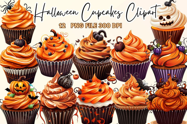 Halloween Cupcakes Clipart Sublimation Regulrcrative 