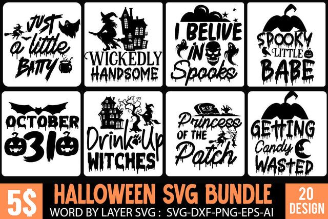 Halloween Cut File Bundle, Halloween SVG bundle, Halloween quote SVG Set, Halloween Svg Bundle, Happy Halloween, Halloween Cut Files SVG BlackCatsMedia 