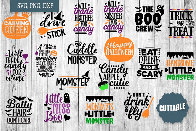 Halloween Cut File Bundle, Halloween SVG bundle, Halloween quote SVG Set SVG Cuttable 