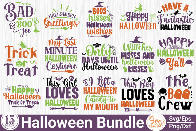 Halloween Cut File Bundle, Halloween SVG bundle, Halloween quote SVG Set SVG Svgcraft 