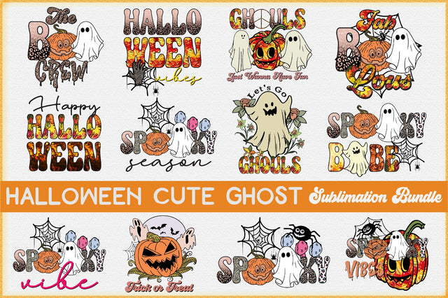Halloween Cute Ghost Sublimation Bundle Sublimation Creativeart88 