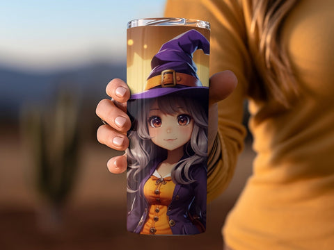 Halloween Cute Witch Tumbler wrap Sublimation Luvleigh Digitals 