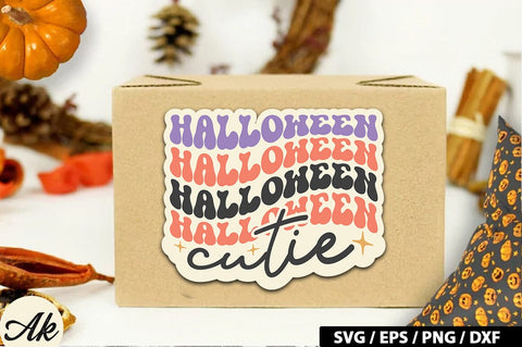 Halloween cutie Retro Stickers SVG akazaddesign 