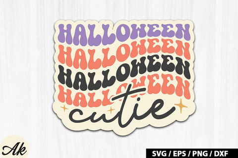 Halloween cutie Retro Stickers SVG akazaddesign 