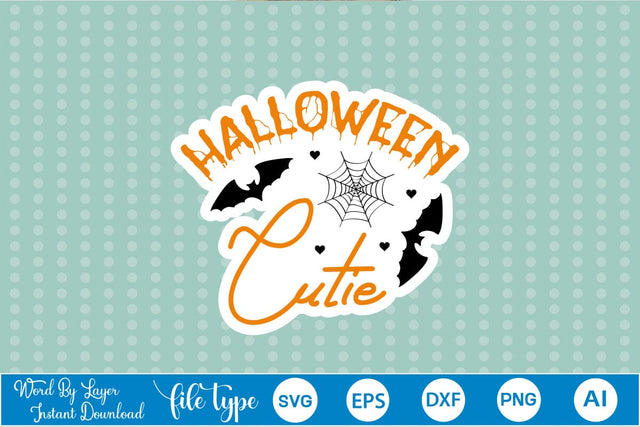 Halloween Cutie Sticker SVG SVGs,Quotes and Sayings,Food & Drink,On Sale, Print & Cut SVG DesignPlante 503 