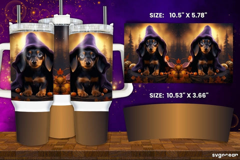 Halloween Dachshund Wrap Bundle | Tumbler | Mug | Pen Sublimation SvgOcean 