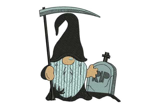 Halloween Death Gnome Embroidery Design Embroidery/Applique DESIGNS NextEmbroidery 