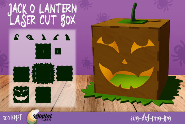 Halloween Decor. 3D Decor Jack o Lantern Laser Cut. SVG Evgenyia Guschina 