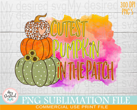 Halloween Design PNG, Cutest Pumpkin In The Patch, Peace, Love, Pumpkin Spice, Pumpkin Design, Halloween png, Sublimation Designs Downloads Sublimation MyDesiredSVG 