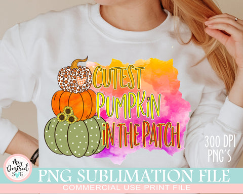 Halloween Design PNG, Cutest Pumpkin In The Patch, Peace, Love, Pumpkin Spice, Pumpkin Design, Halloween png, Sublimation Designs Downloads Sublimation MyDesiredSVG 