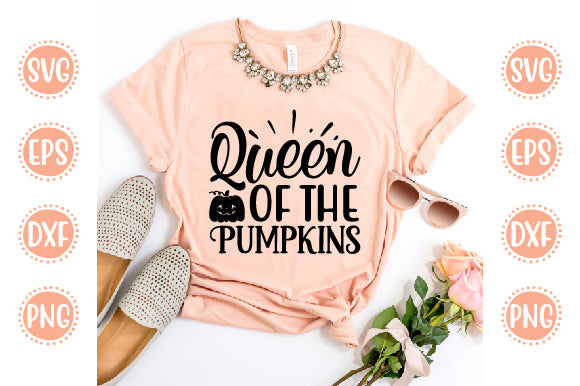 Halloween Design Queen Of The Pumpkins SVG SH_Tee store 
