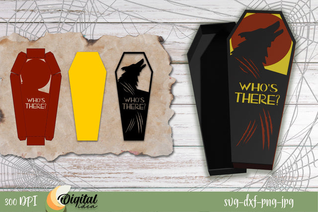 Halloween design SVG. Boxes coffins Halloween SVG. 3D Paper Evgenyia Guschina 