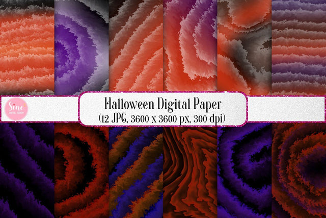 Halloween Digital Papers Background Set Digital Pattern SineDigitalDesign 