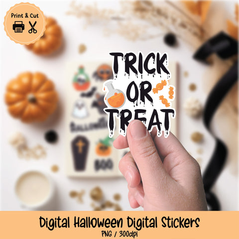 Halloween Digital Sticker Pack PNG Sublimation ElenDesigns 
