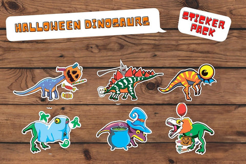 Halloween Dinosaurs Stickers Sublimation SvgOcean 