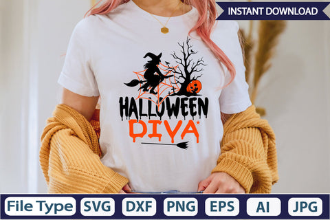 Halloween Diva SVG Cut File SVGs,Quotes and Sayings,Food & Drink,On Sale, Print & Cut SVG DesignPlante 503 