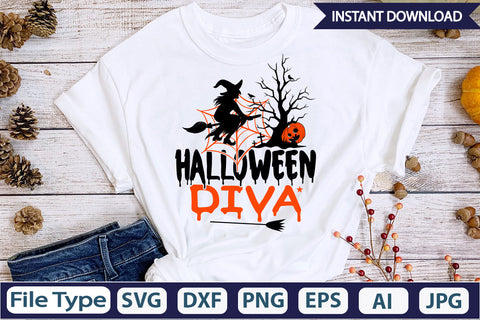 Halloween Diva SVG Cut File SVGs,Quotes and Sayings,Food & Drink,On Sale, Print & Cut SVG DesignPlante 503 