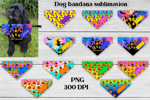 Halloween dog bandana sublimation | Pet paws design bundle Sublimation Svetana Studio 