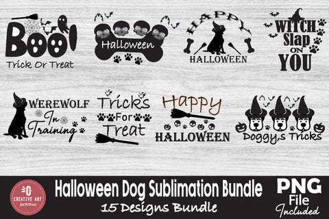 Halloween Dog Sublimation Bundle - 15 Dog Sublimation PNG Sublimation jacpot007 