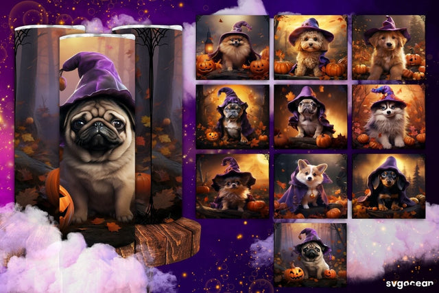 Halloween Dogs Tumbler Wrap Bundle | 20 Oz | Sublimation Sublimation SvgOcean 
