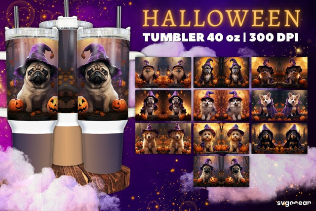 Halloween Dogs Tumbler Wrap Bundle | 40 Oz | Sublimation Sublimation SvgOcean 