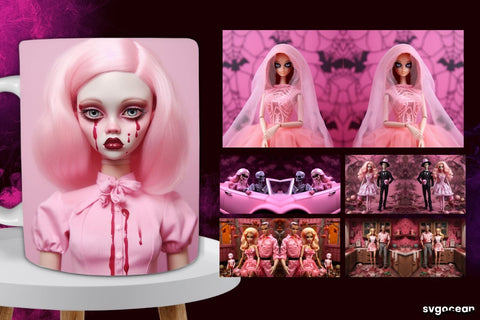 Halloween Doll Mug Wrap Bundle | 11 Oz | Sublimation Sublimation SvgOcean 