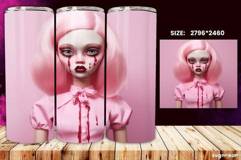 Halloween Doll Tumbler Wrap Bundle | 20 Oz | Sublimation Sublimation SvgOcean 