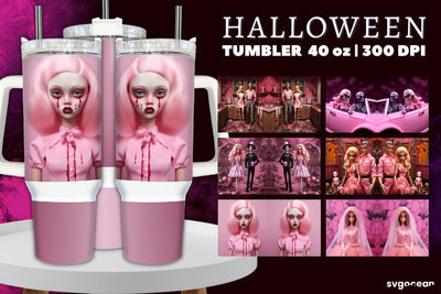 Halloween Doll Tumbler Wrap Bundle | 40 Oz | Sublimation Sublimation SvgOcean 