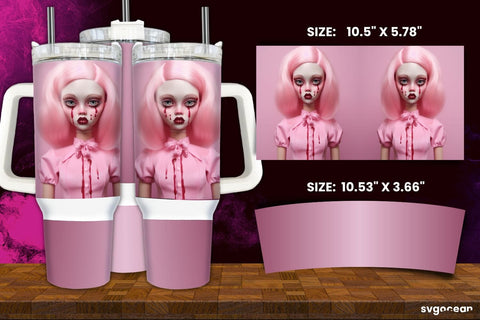 Halloween Doll Tumbler Wrap Bundle | 40 Oz | Sublimation Sublimation SvgOcean 