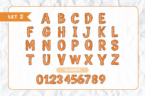Halloween Doodle Alphabet Bundle with Hand Drawn Clipart Font Regulrcrative 