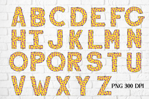 Halloween doodle alphabet letters | Doodle letters Sublimation Svetana Studio 