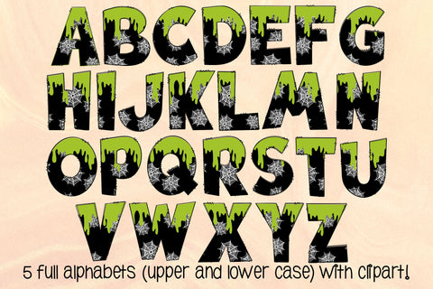 Halloween Doodle Letters PNG, Spooky Fun Alpha Bundle Sublimation Crafty Mama Studios 