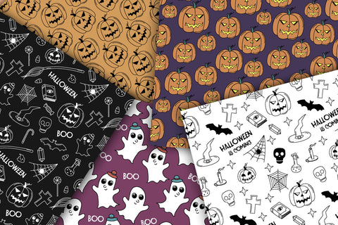 Halloween Doodles Digital Paper | JPG Patterns Digital Pattern AnnaViolet_store 