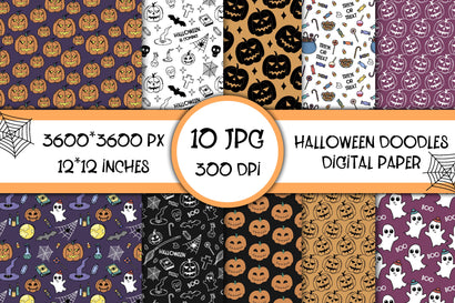 Halloween Doodles Digital Paper | JPG Patterns Digital Pattern AnnaViolet_store 