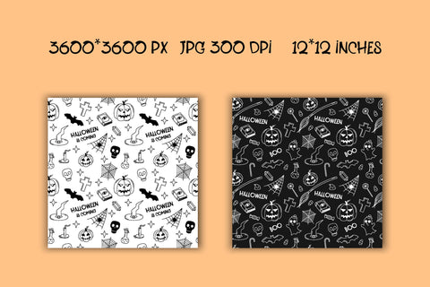 Halloween Doodles Digital Paper | JPG Patterns Digital Pattern AnnaViolet_store 