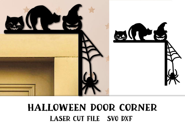 Halloween Door Corner. Halloween Laser Cut. Halloween SVG. SVG Samaha Design 