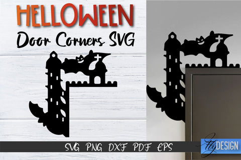 Halloween Door Corner SVG Bundle | Halloween Laser Files SVG Fly Design 