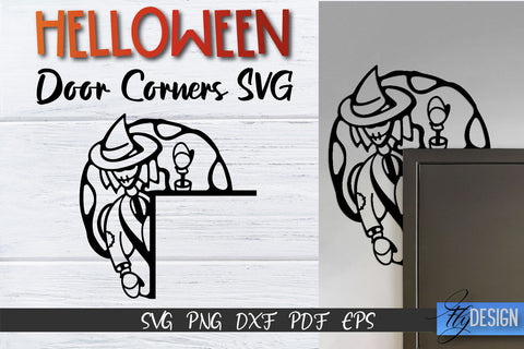 Halloween Door Corner SVG Bundle | Halloween Laser Files SVG Fly Design 