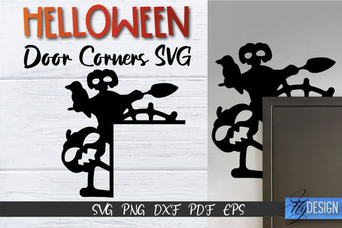 Halloween Door Corner SVG Bundle | Halloween Laser Files SVG Fly Design 