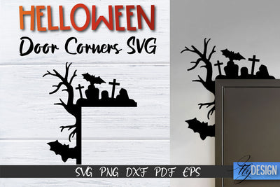 Halloween Door Corner SVG | Halloween Laser Files SVG Fly Design 