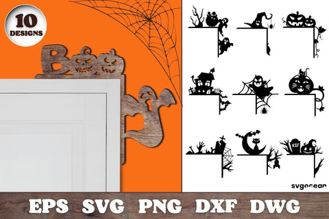 Halloween Door Corners Laser Cut Files Bundle SVG SvgOcean 
