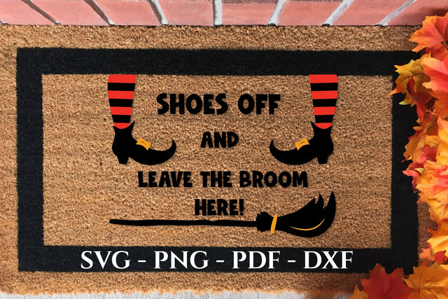 Halloween door mat Shoes off, leave the broom here. SVG SVG Angelina Semenova 